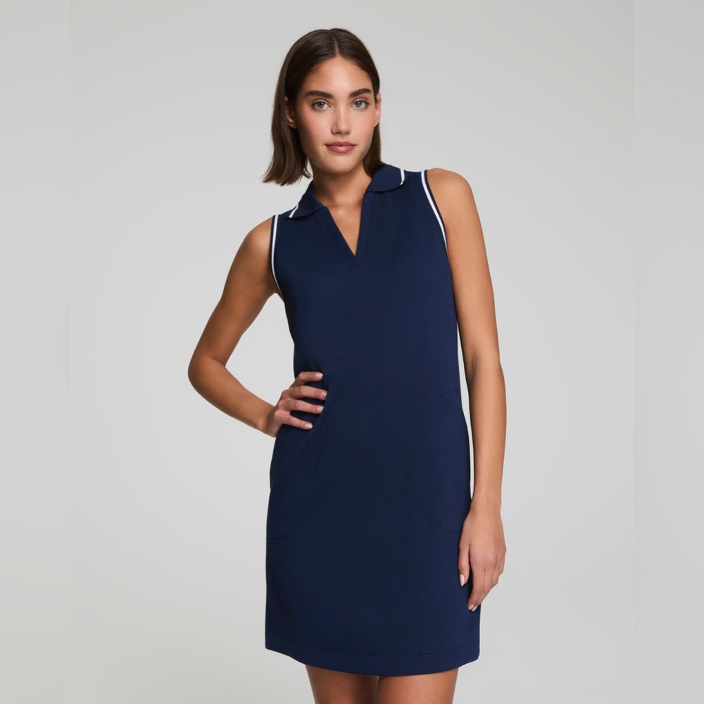 SPANX AirEssentials® Pique Polo Tank Dress in Navy, S
